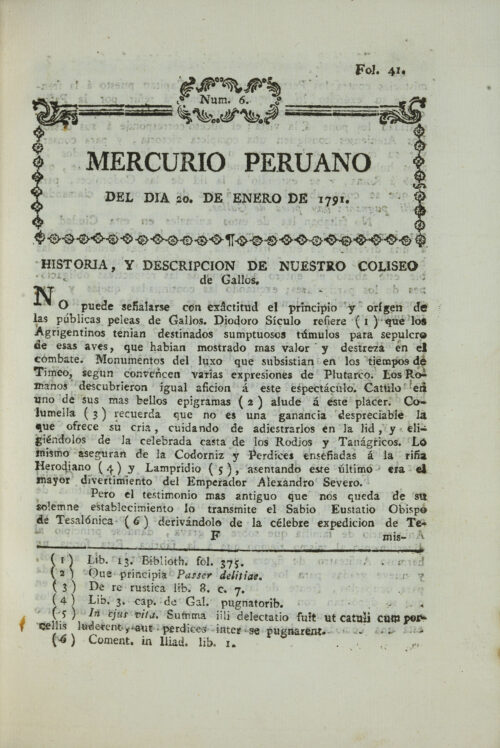 Portada del Mercurio Peruano