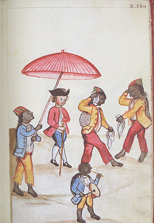 Baile de negritos, fines de siglo XVIII. 