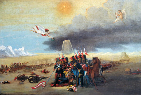 La Batalla de Ingavi y muerte de Gamarra. Óleo de autor anónimo. Museo Nacional de Arqueología, Antropología e Historia del Perú.