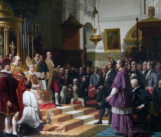Juramento de los diputados de las Cortes de Cádiz (1810). Óleo de José Casado del Alisal.