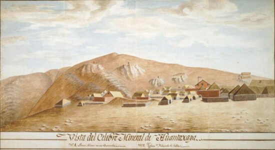 Vista general de la mina de Huantajaya, por Francisco Xavier de Mendizábal (1806).